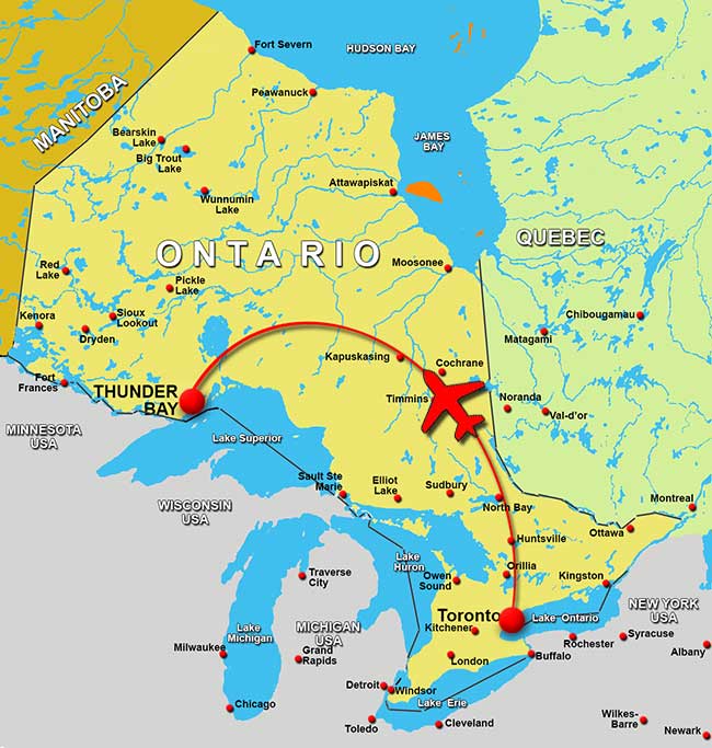 Fly Toronto to thunder bay